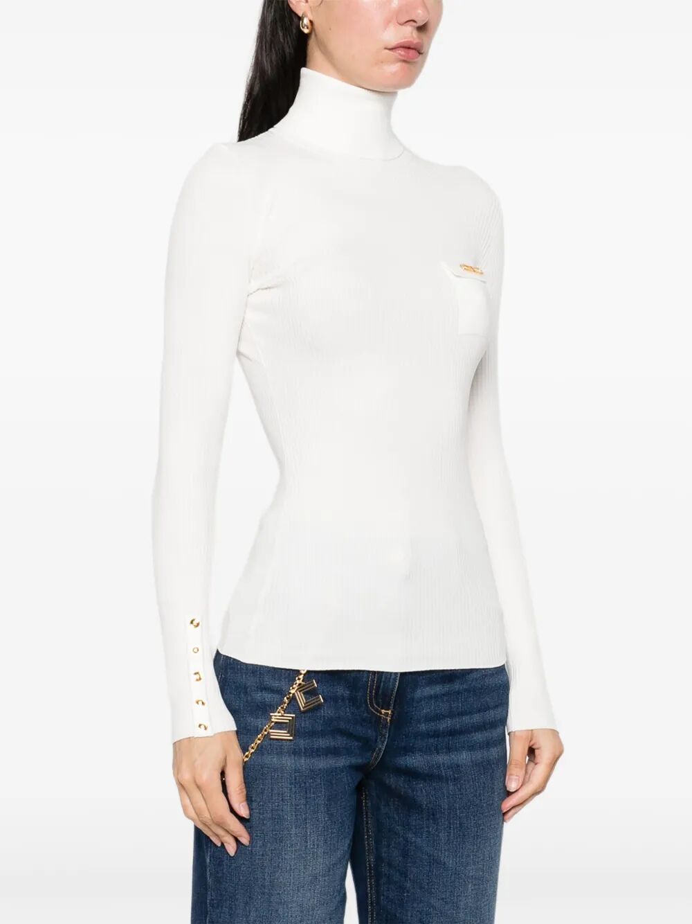 ELISABETTA FRANCHI Slim-Fit Ribbed Knit with Pocket