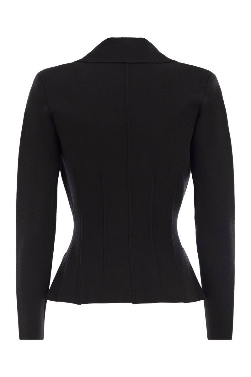 ELISABETTA FRANCHI Slim Fit Wool Blazer with Structured Shoulders