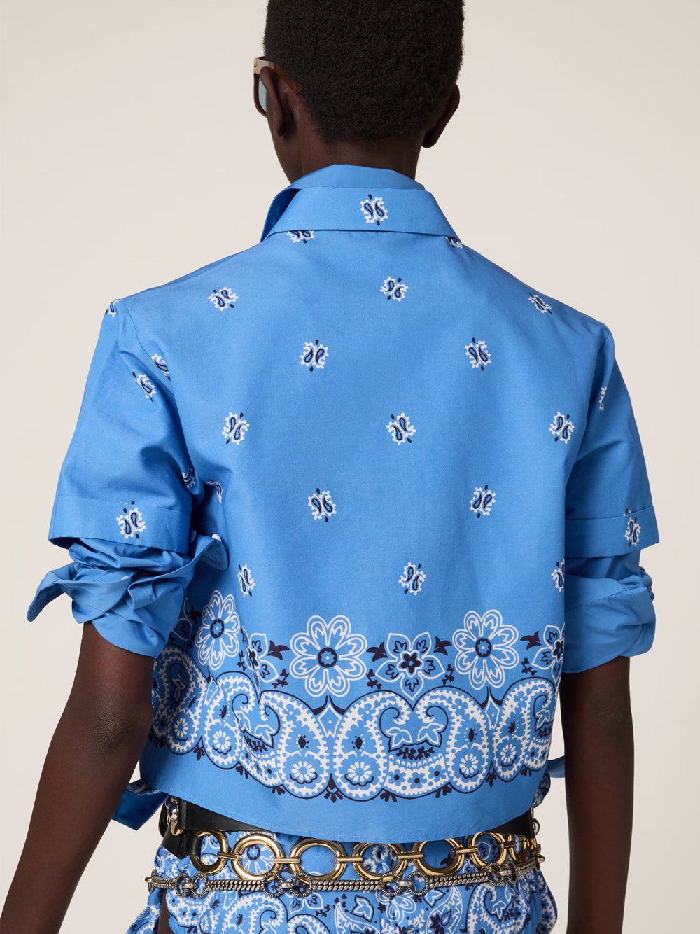 MIU MIU Printed Slubbed Poplin Shirt