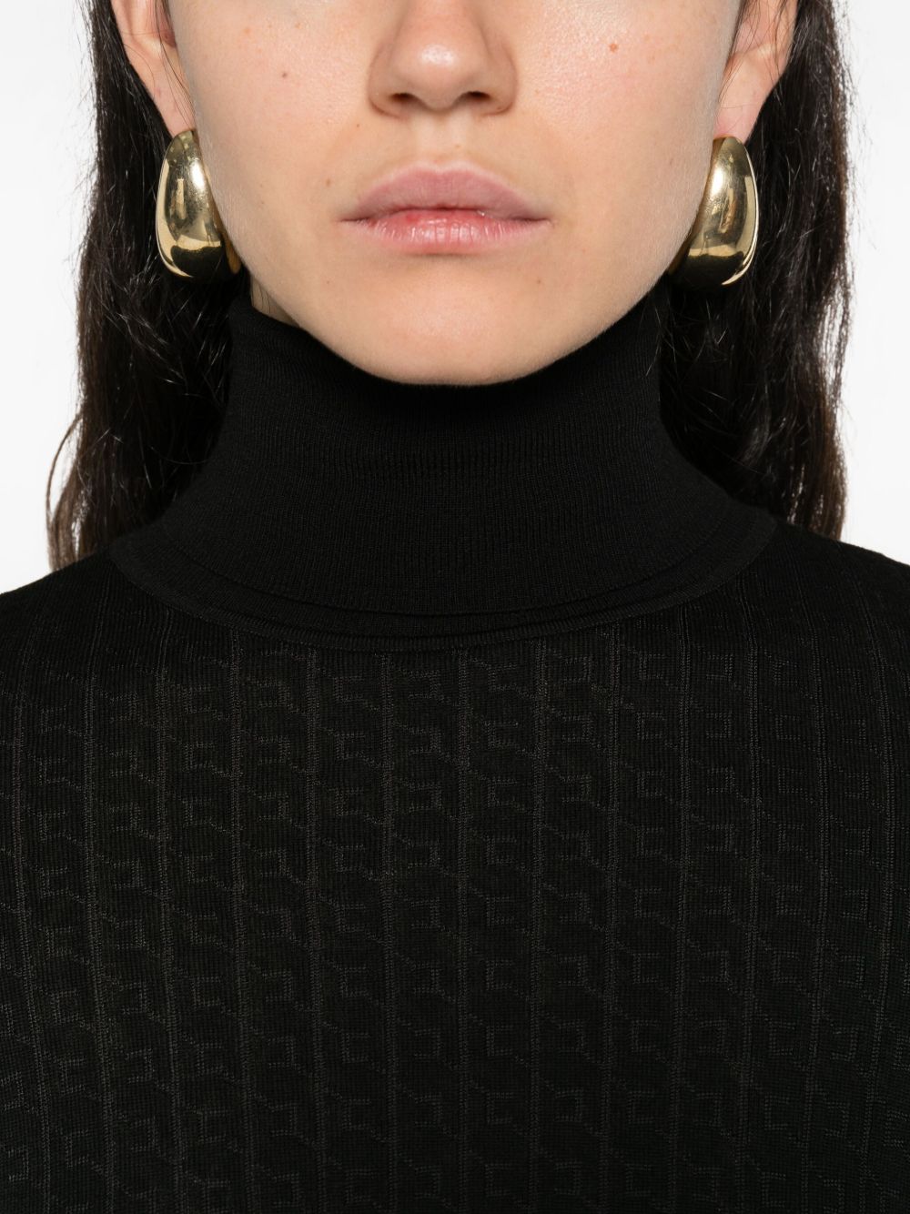 ELISABETTA FRANCHI Ribbed Turtleneck Top