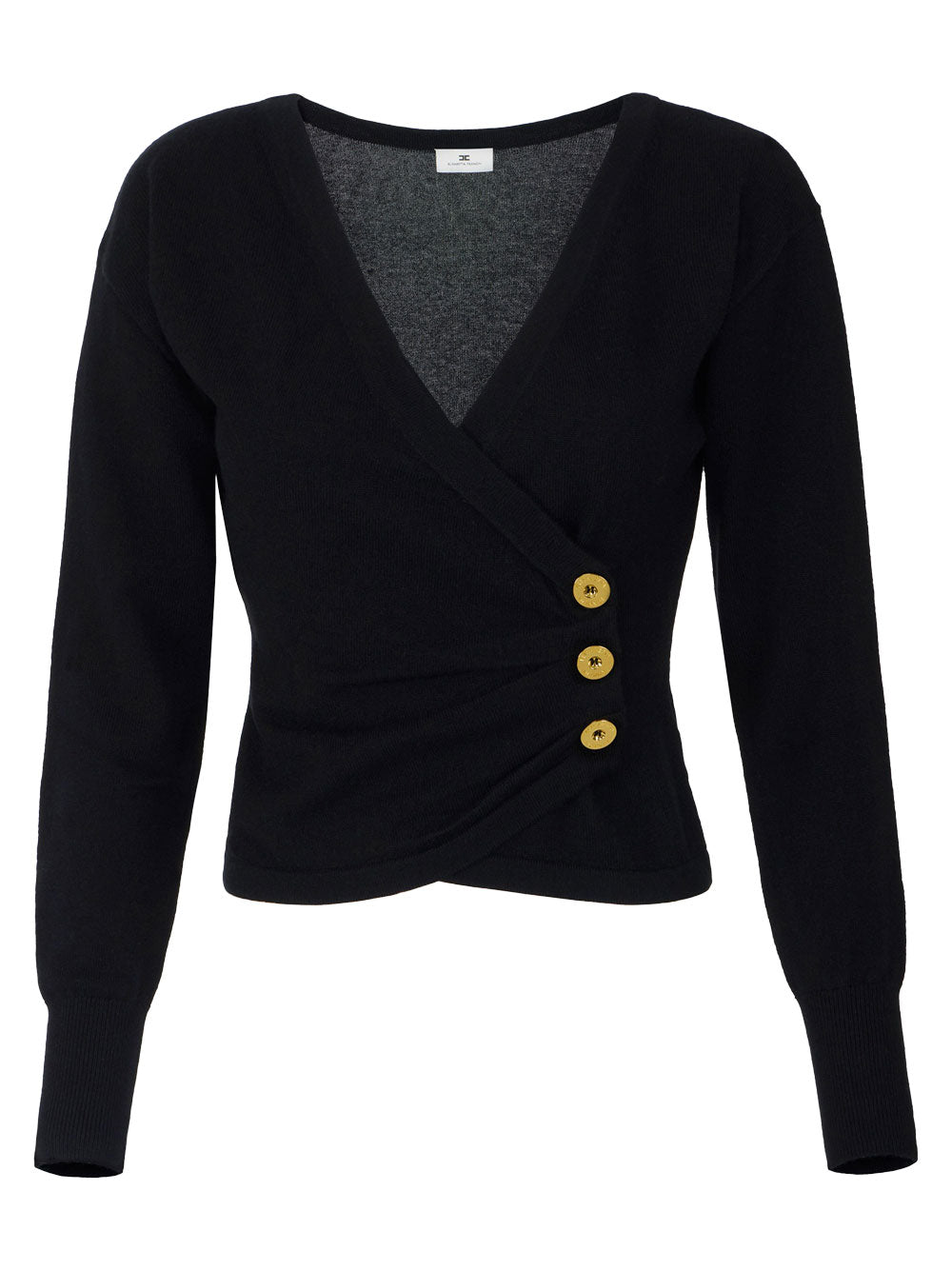 ELISABETTA FRANCHI Cashmere Blend Jumper with Jewel Buttons