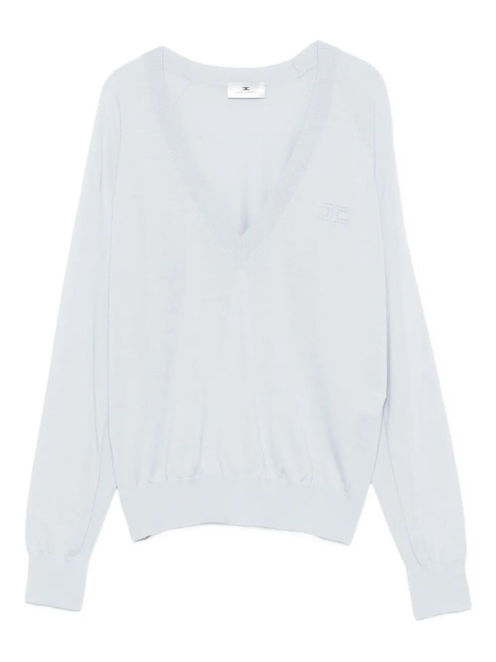 ELISABETTA FRANCHI Wool Blend Tricot V-Neck Sweater