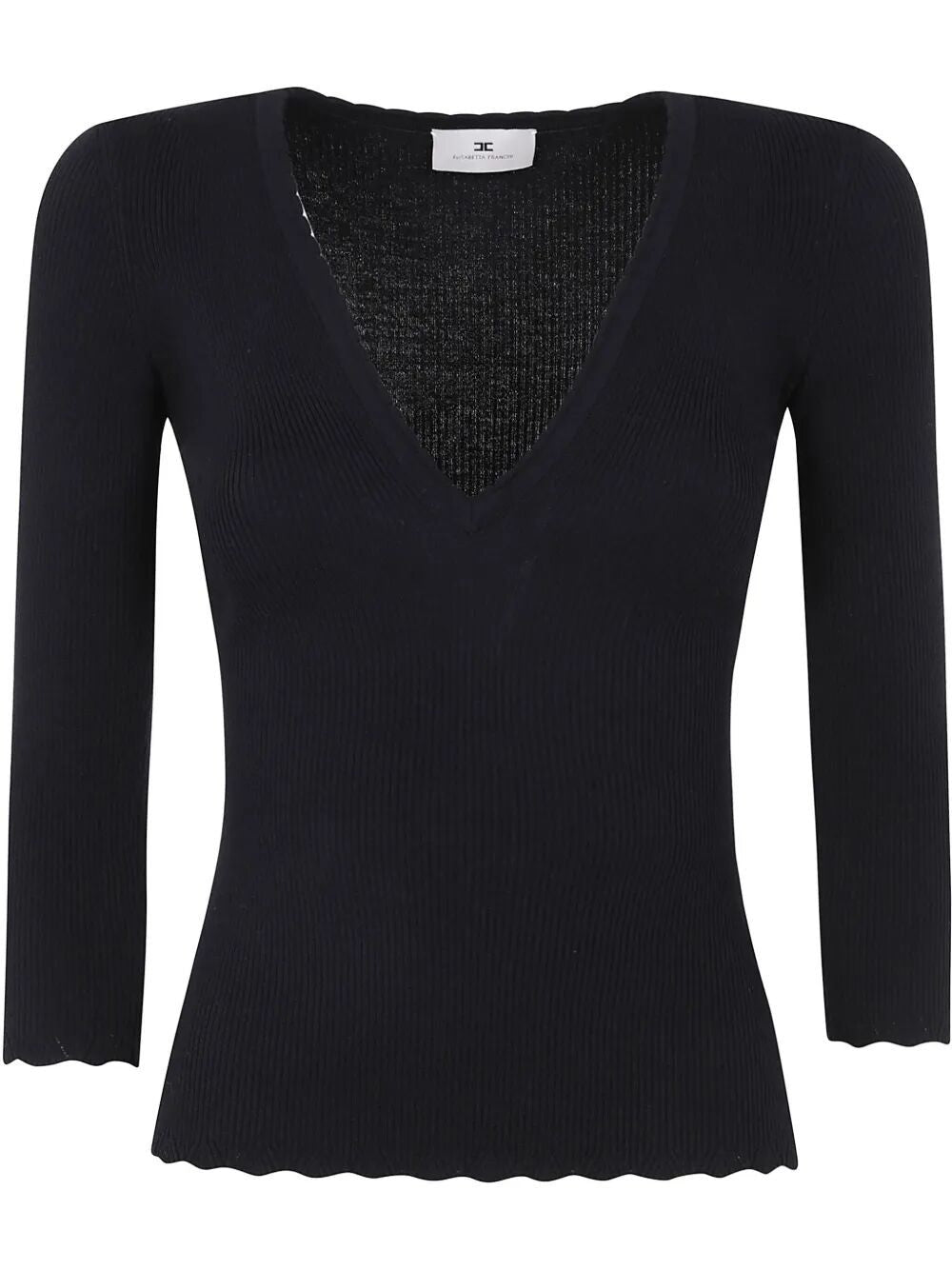 ELISABETTA FRANCHI V Neck Knit Sweater