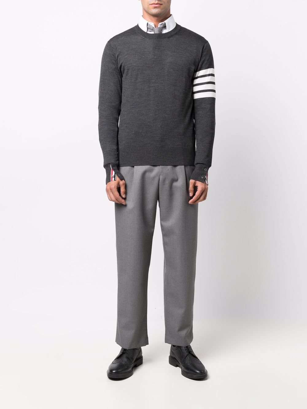 THOM BROWNE Men's Classic 4-Bar Virgin Wool Sweater - Size 3