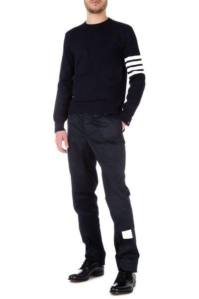 THOM BROWNE Classic Cotton Knitted Sweater for Men - FW24