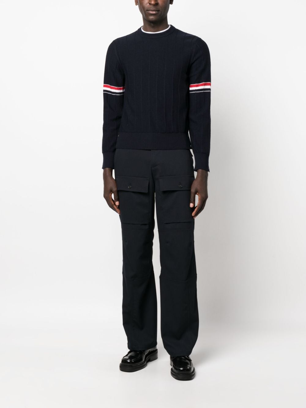 THOM BROWNE RWB Stripe Wool Crewneck Jumper - SS24