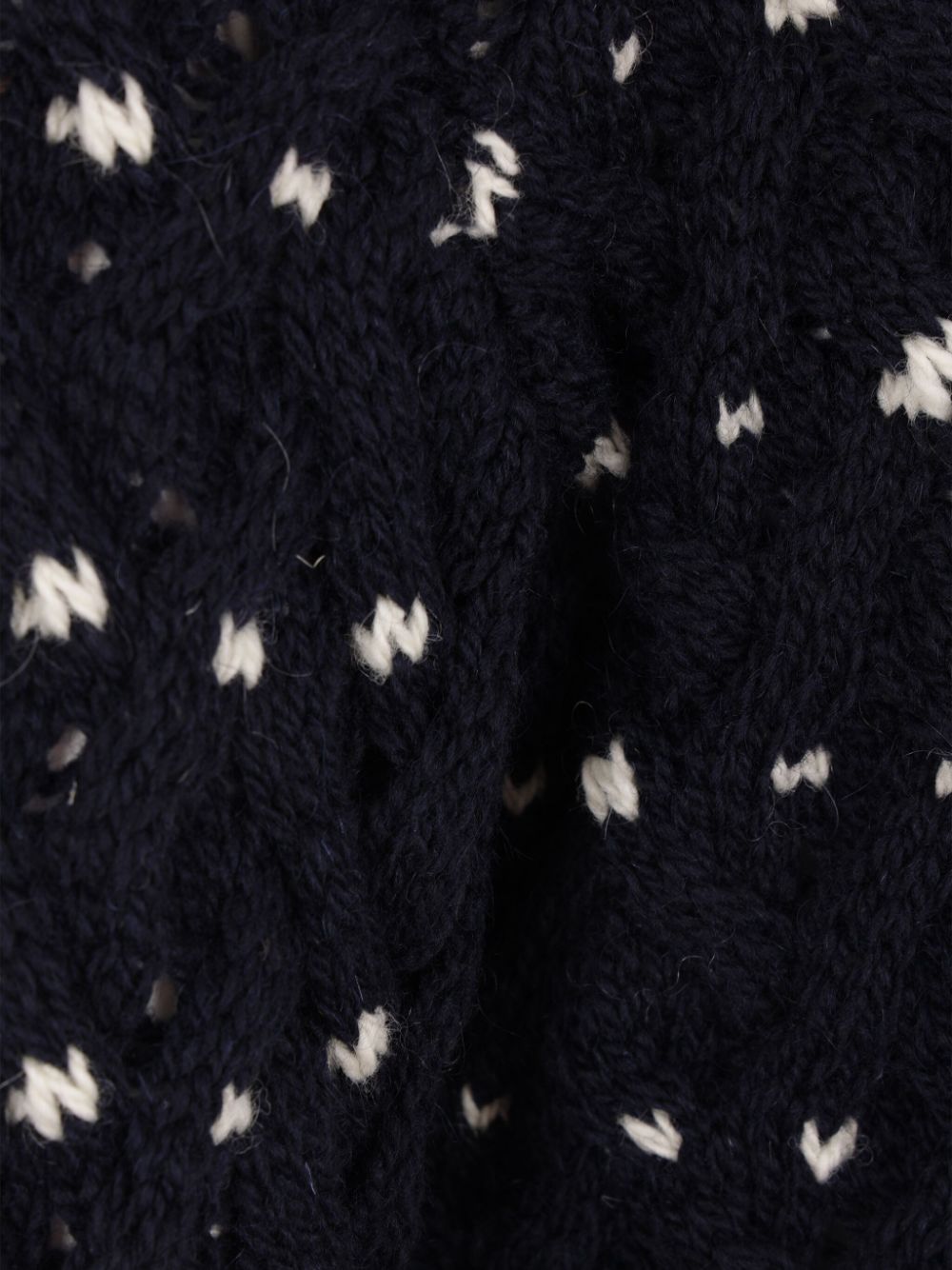 THOM BROWNE Luxurious Wool and Mohair Cable Knit Crew Neck Sweater