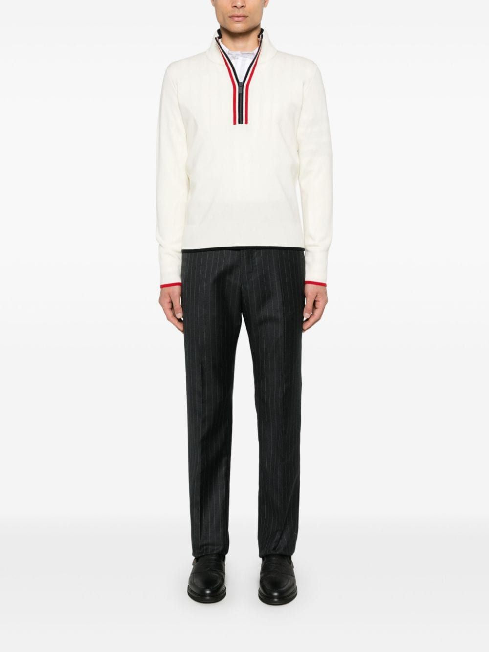 THOM BROWNE Funnel Neck Half Zip Pullover - Men’s Mini Style