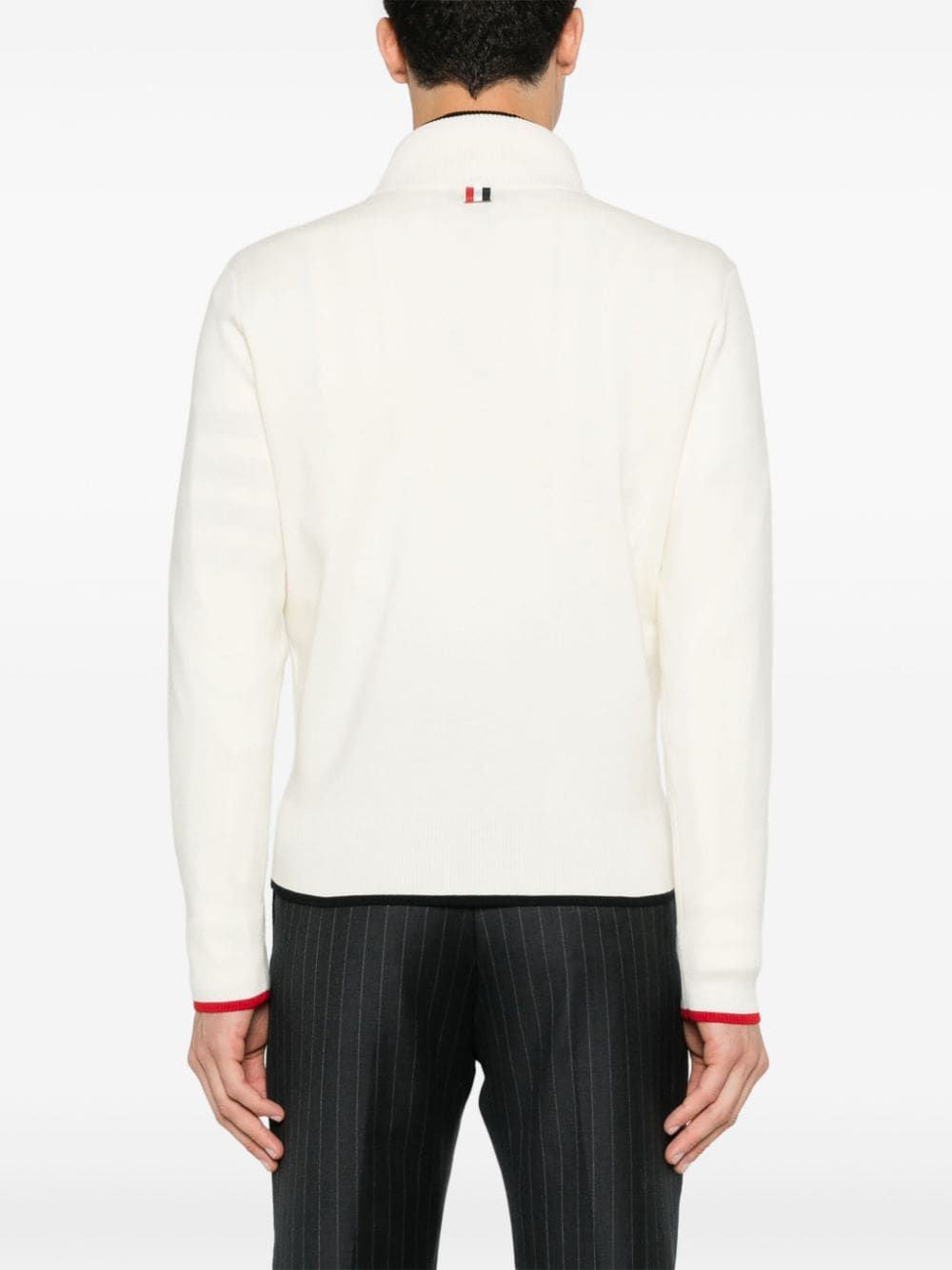 THOM BROWNE Funnel Neck Half Zip Pullover - Men’s Mini Style