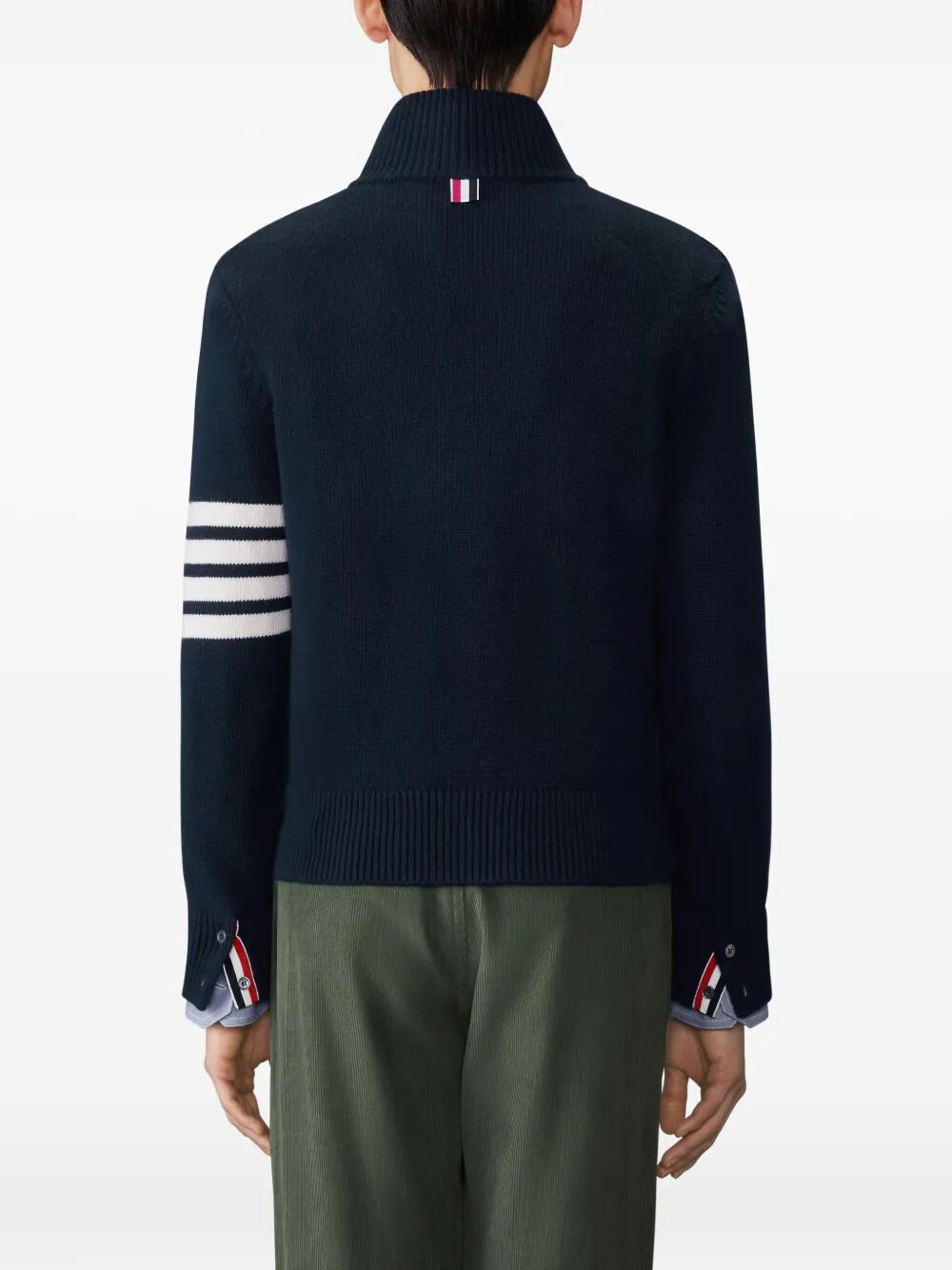 THOM BROWNE Funnel Neck Half-Zip Pullover