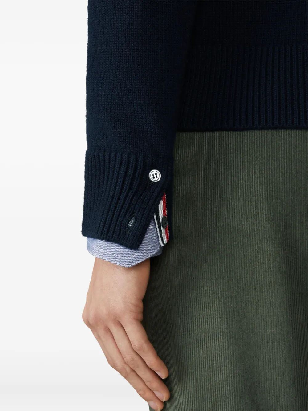 THOM BROWNE Funnel Neck Half-Zip Pullover