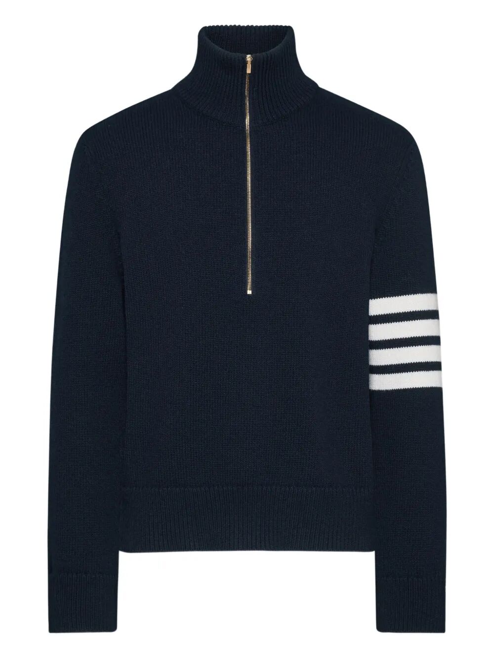 THOM BROWNE Funnel Neck Half-Zip Pullover
