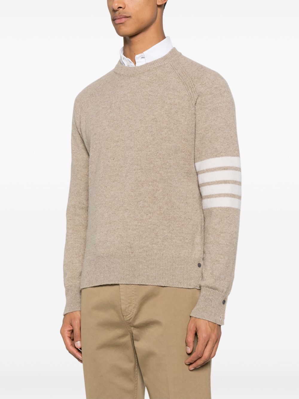 THOM BROWNE Men's Relaxed Raglan Sleeve Wool Sweater
