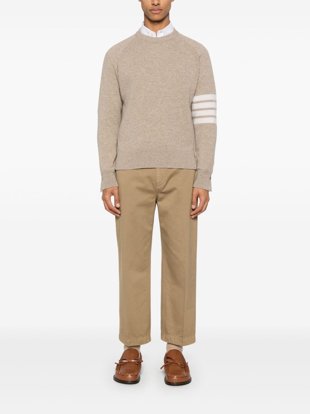 THOM BROWNE Men's Relaxed Raglan Sleeve Wool Sweater