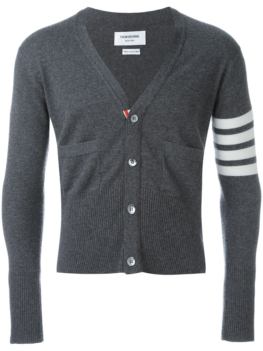 THOM BROWNE V-Neck Cardigan - Size 3