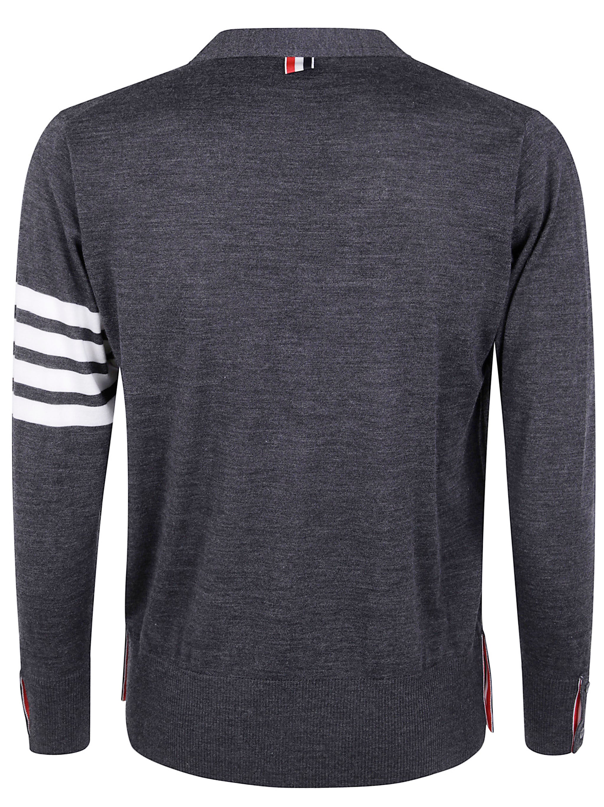 THOM BROWNE Classic V-Neck Cardigan in Fine Merino Wool