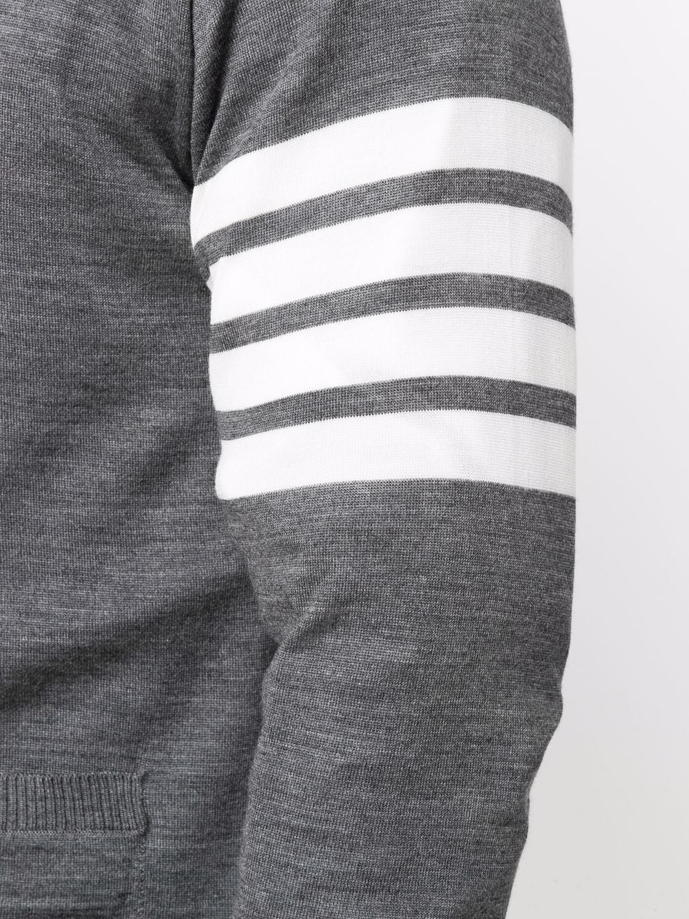 THOM BROWNE Classic V-Neck Cardigan in Fine Merino Wool with 4Bar Stripes