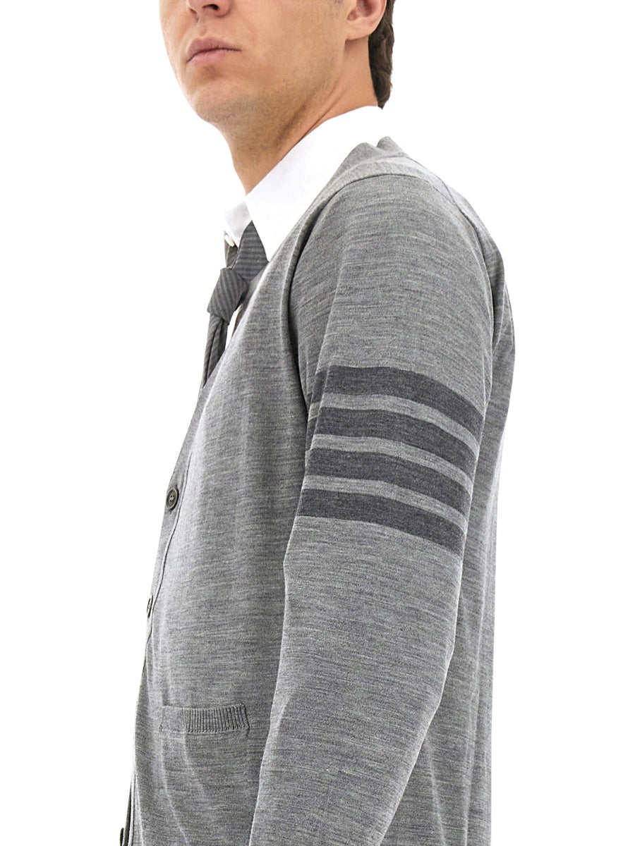 THOM BROWNE Regular Fit 4-Bar Cardigan - Size 3