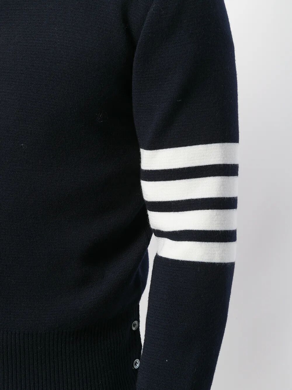 THOM BROWNE V-Neck Cardigan with 4 Bar in Fine Merino Wool