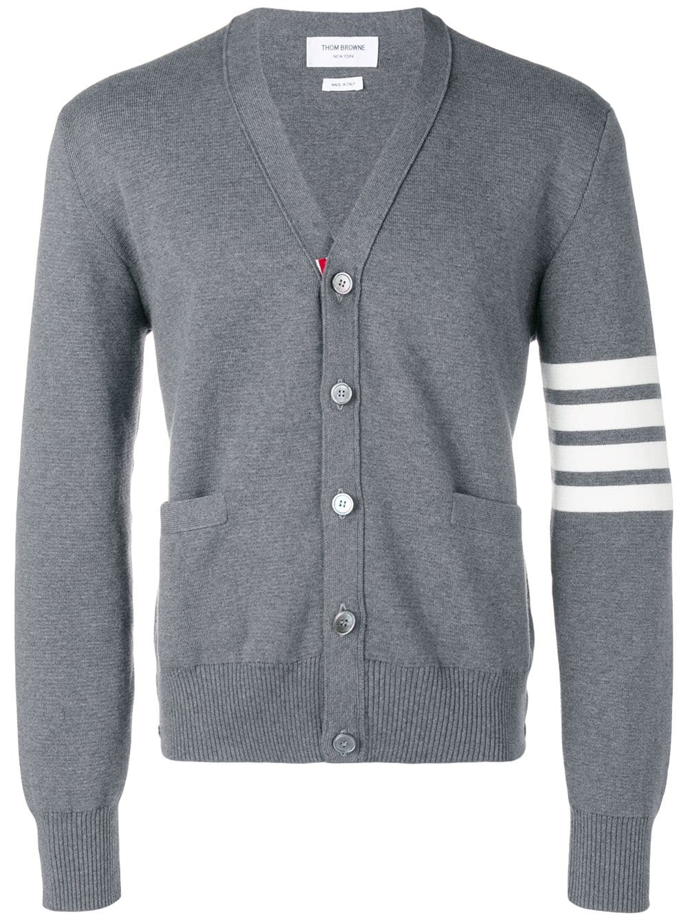 THOM BROWNE Elegant Men's V-Neck Cardigan