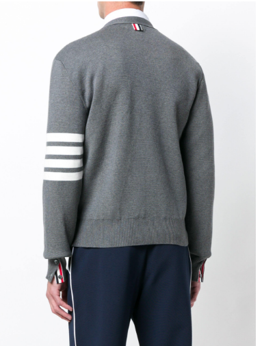 THOM BROWNE Elegant Men's V-Neck Cardigan