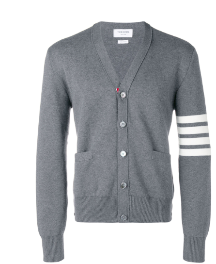 THOM BROWNE Elegant Men's V-Neck Cardigan