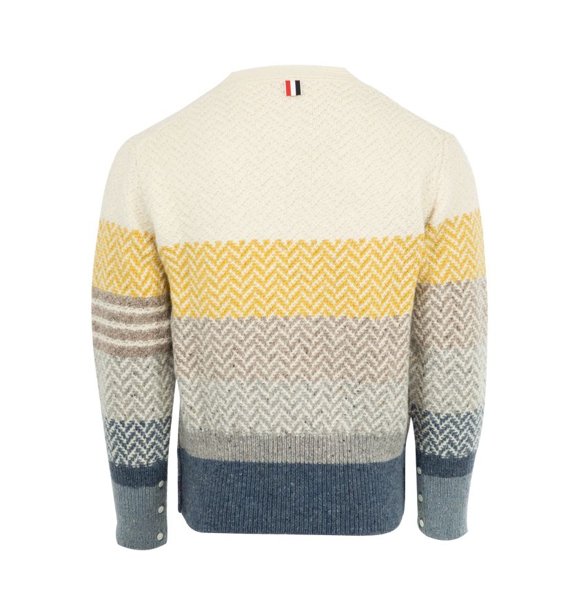 THOM BROWNE Multicolored Patterned Cardigan for Men - FW25