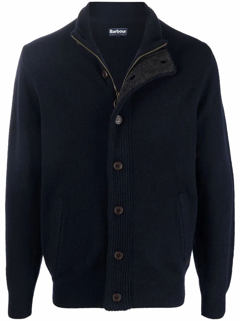 BARBOUR Essential Patch Zip Through Knitwear for Men