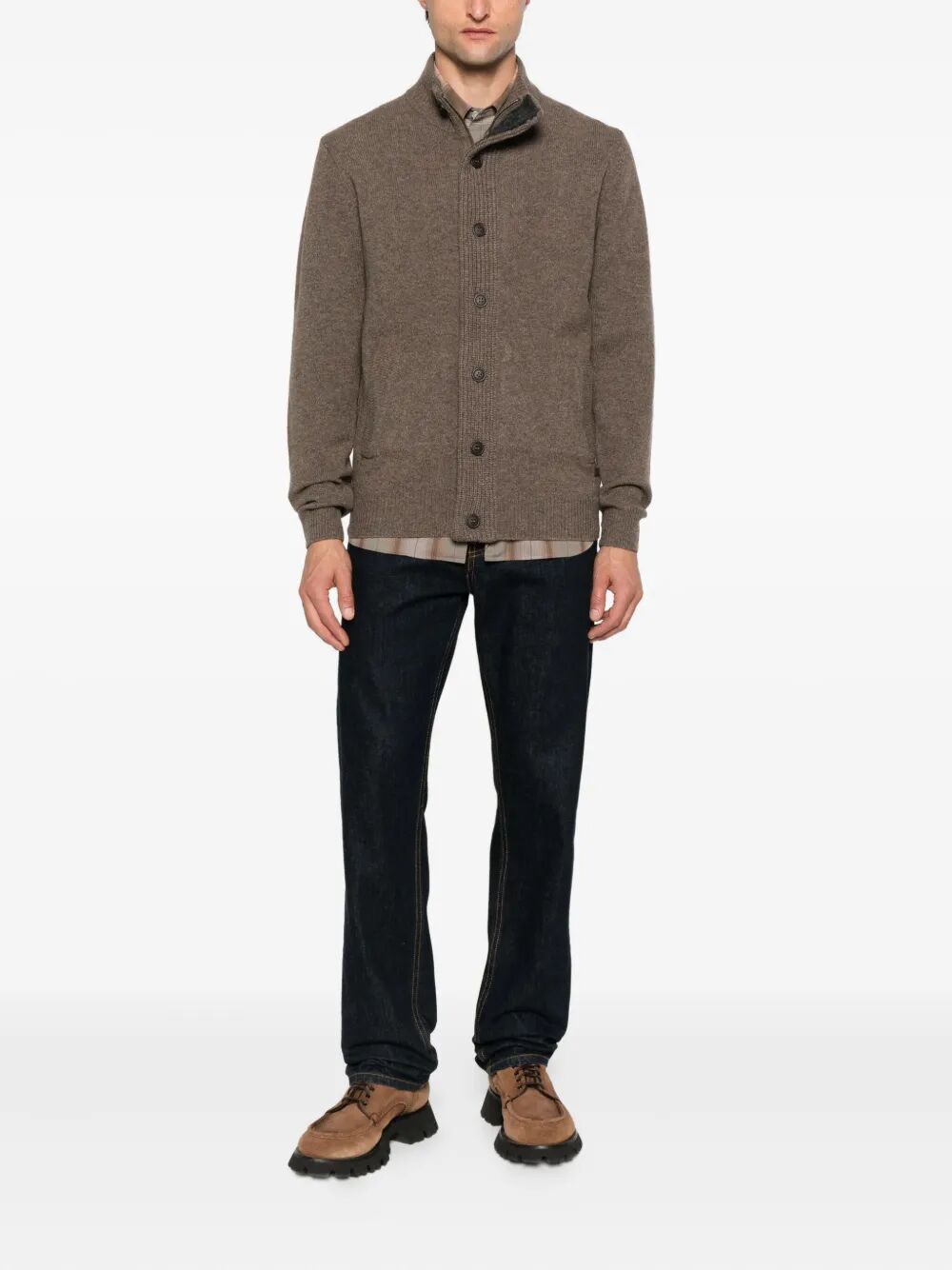 BARBOUR Essential Patch Zip Through Knitwear for Men