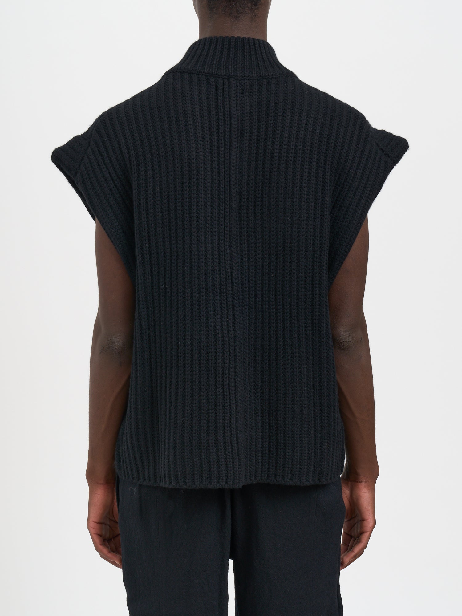 DEVOA Men's Cashmere Vest with High Collar - Size 3