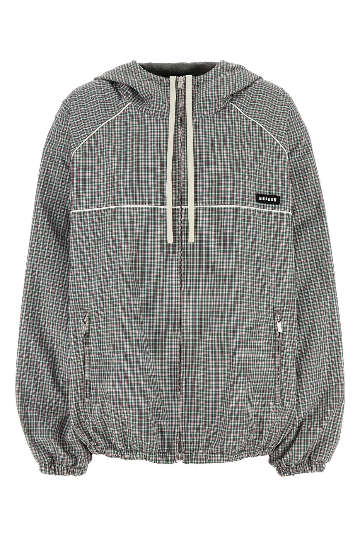 MIU MIU Embroidered Tech Fabric Jacket