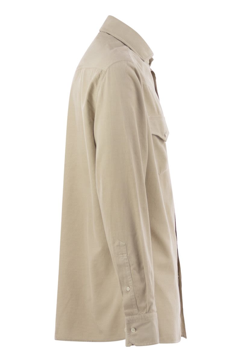 BRUNELLO CUCINELLI Easy Fit Corduroy Shirt for Men