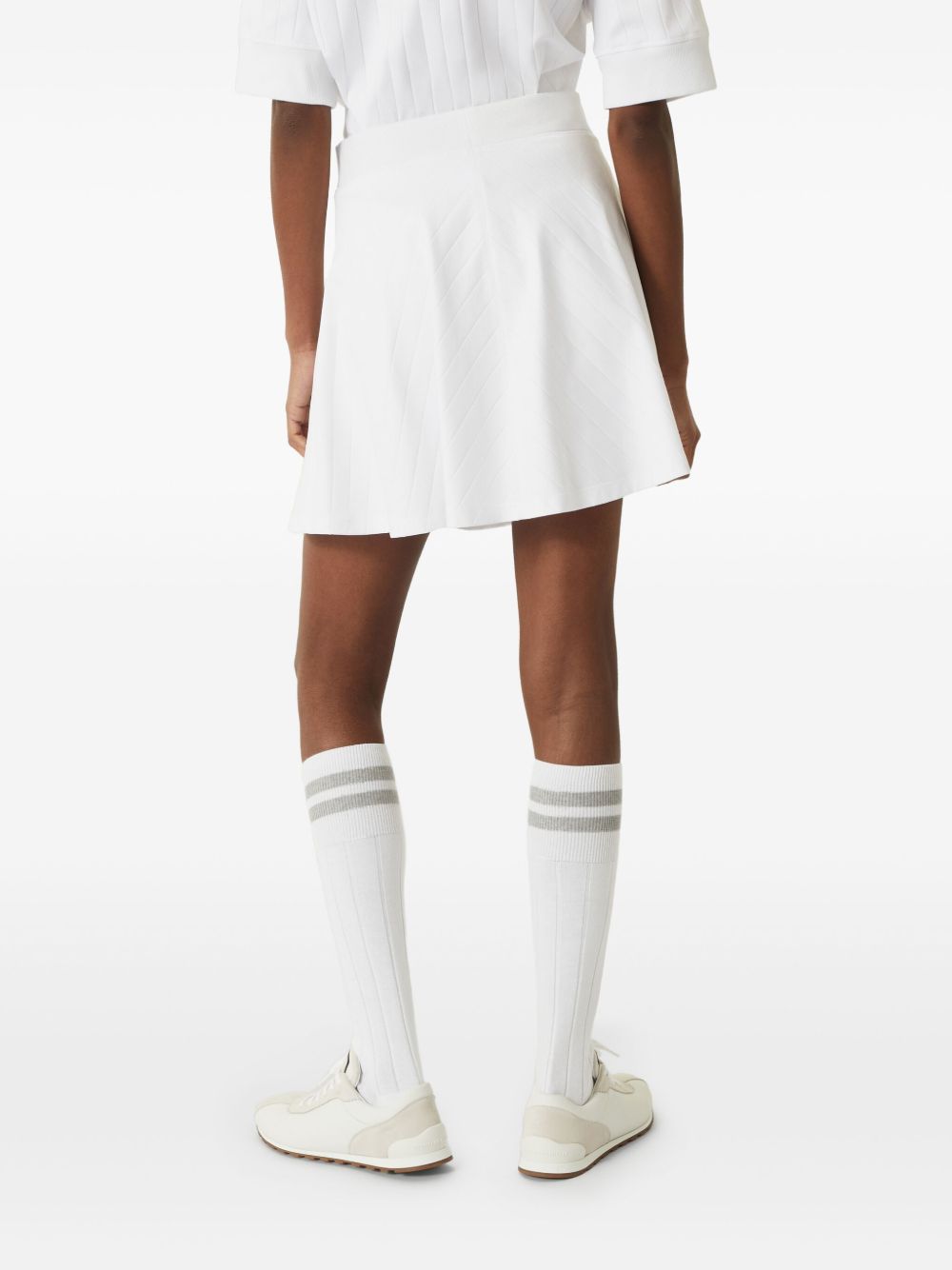 BRUNELLO CUCINELLI Thigh-Length Cotton Mini Skirt with Elasticated Waistband