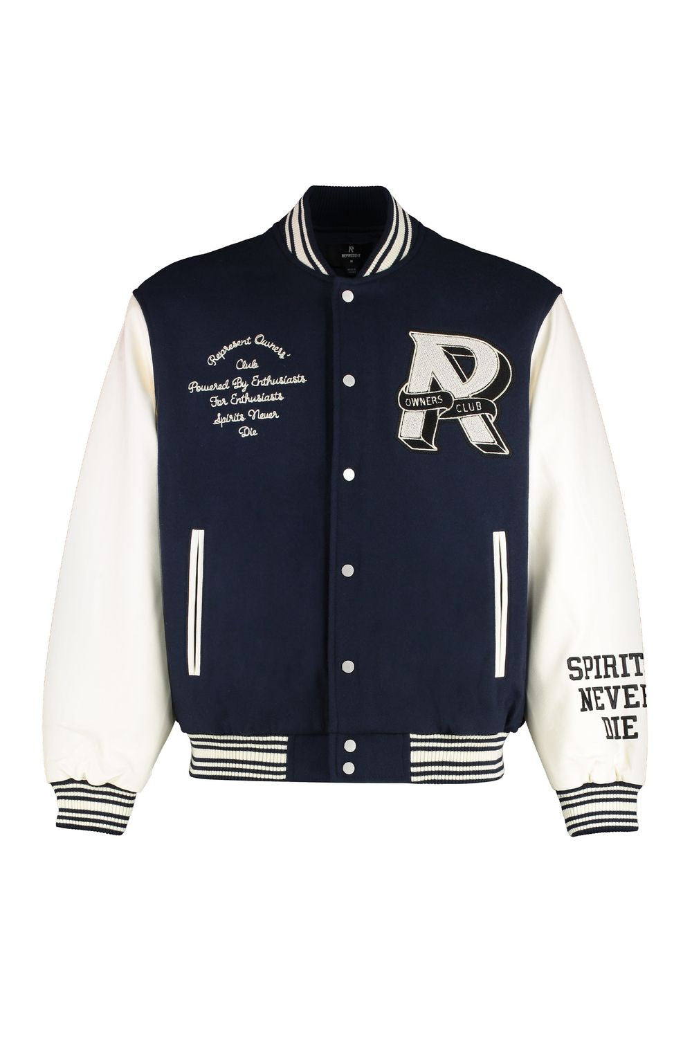 REPRESENT Wool and Faux Leather Bomber Jacket for Men