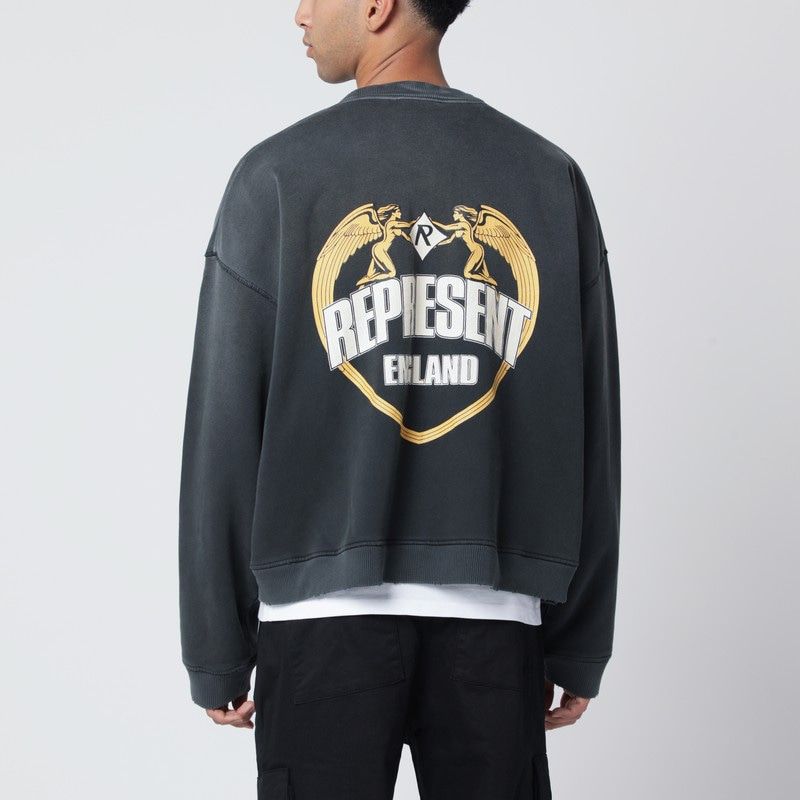 REPRESENT Washed-Effect Cotton Sweatshirt