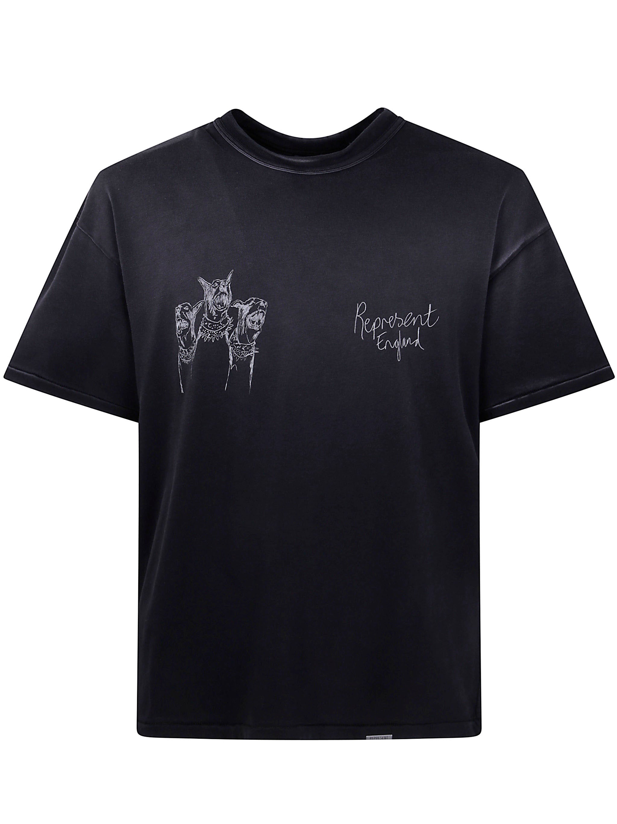 REPRESENT Hand Drawn Thoroughbred Dogs T-Shirt for Men