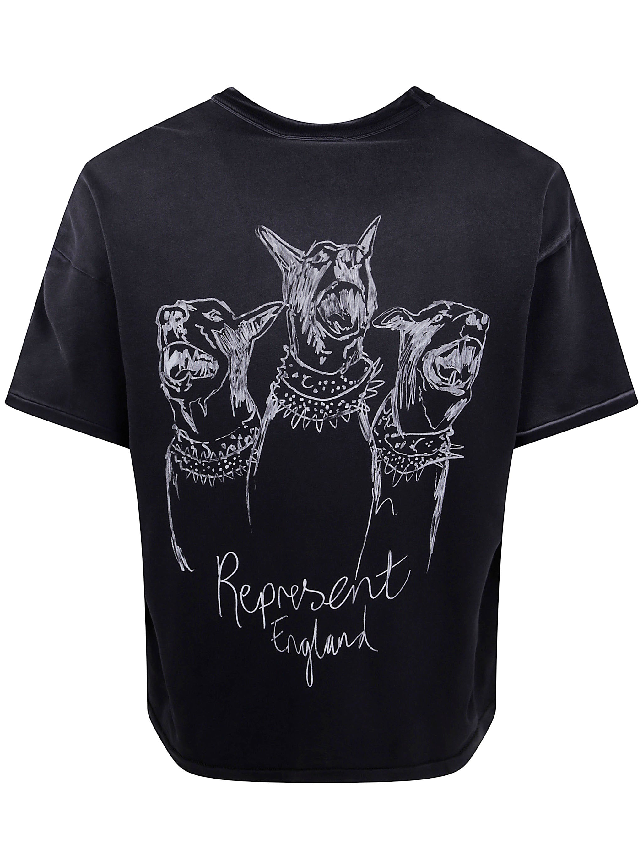 REPRESENT Hand Drawn Thoroughbred Dogs T-Shirt for Men