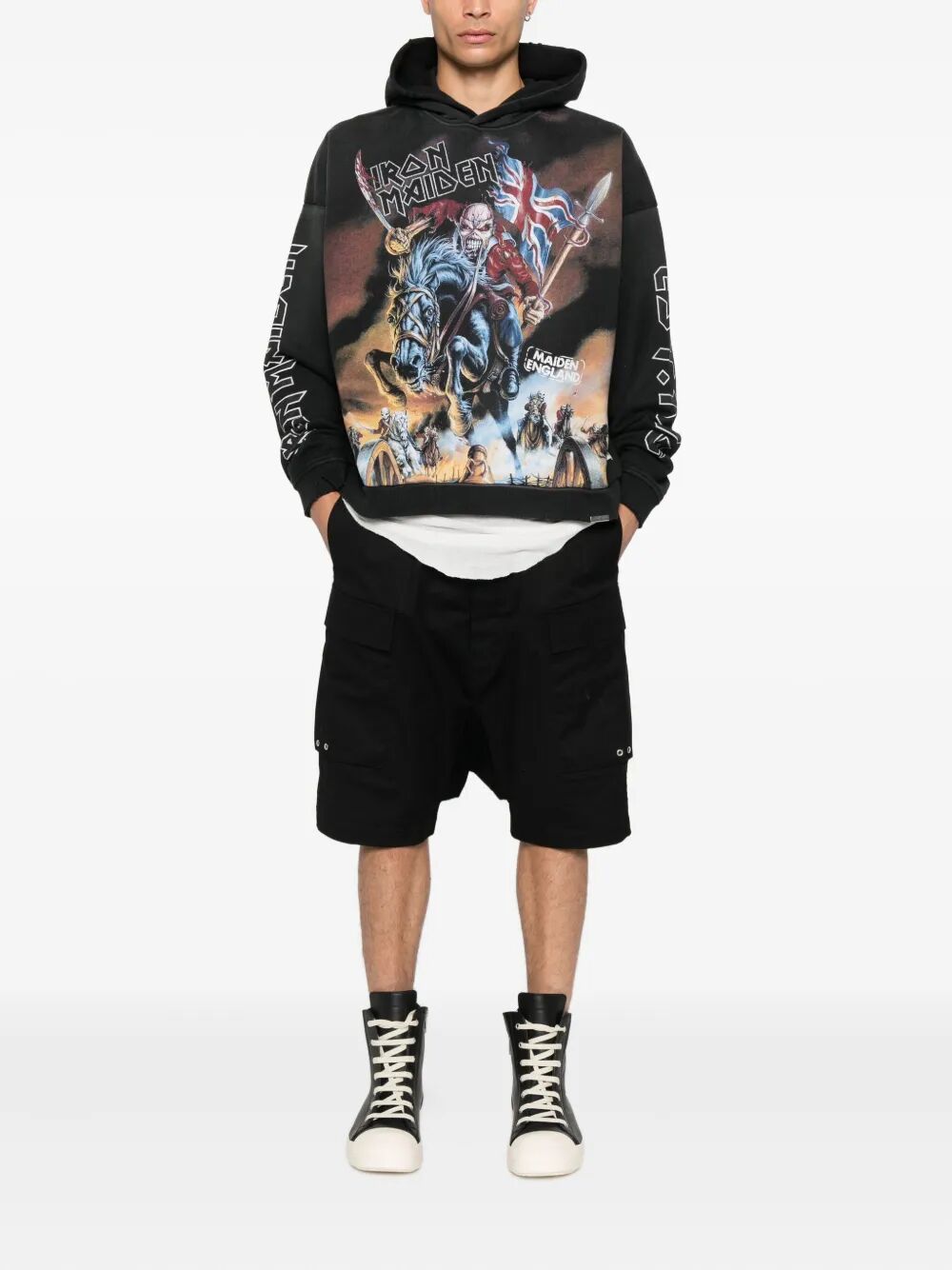 REPRESENT Iron Maiden Steed Distressed Cotton Hoodie - FW25