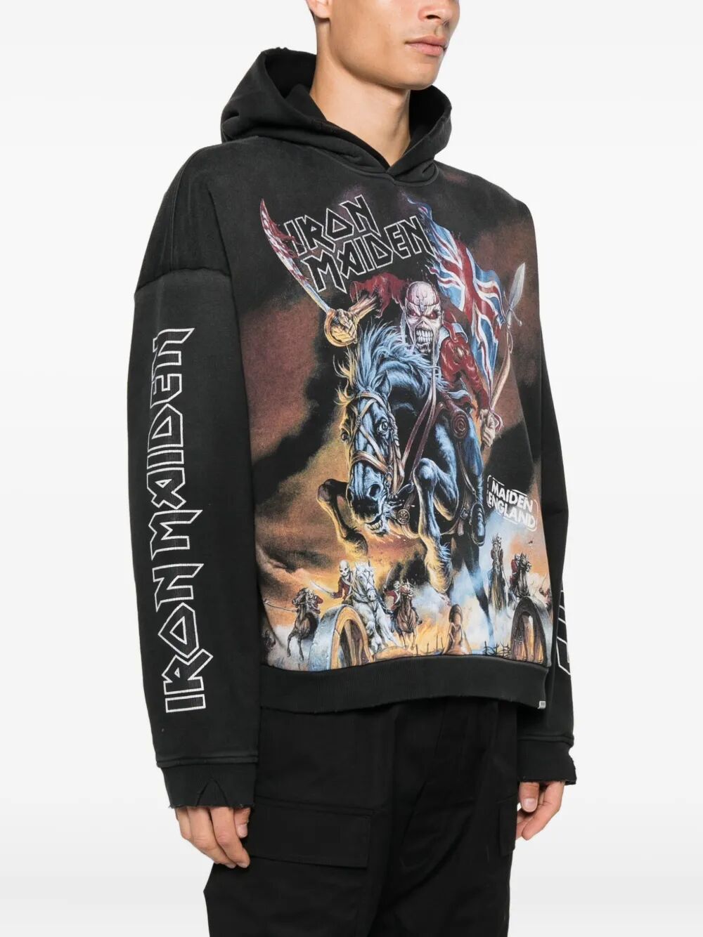 REPRESENT Iron Maiden Steed Distressed Cotton Hoodie - FW25