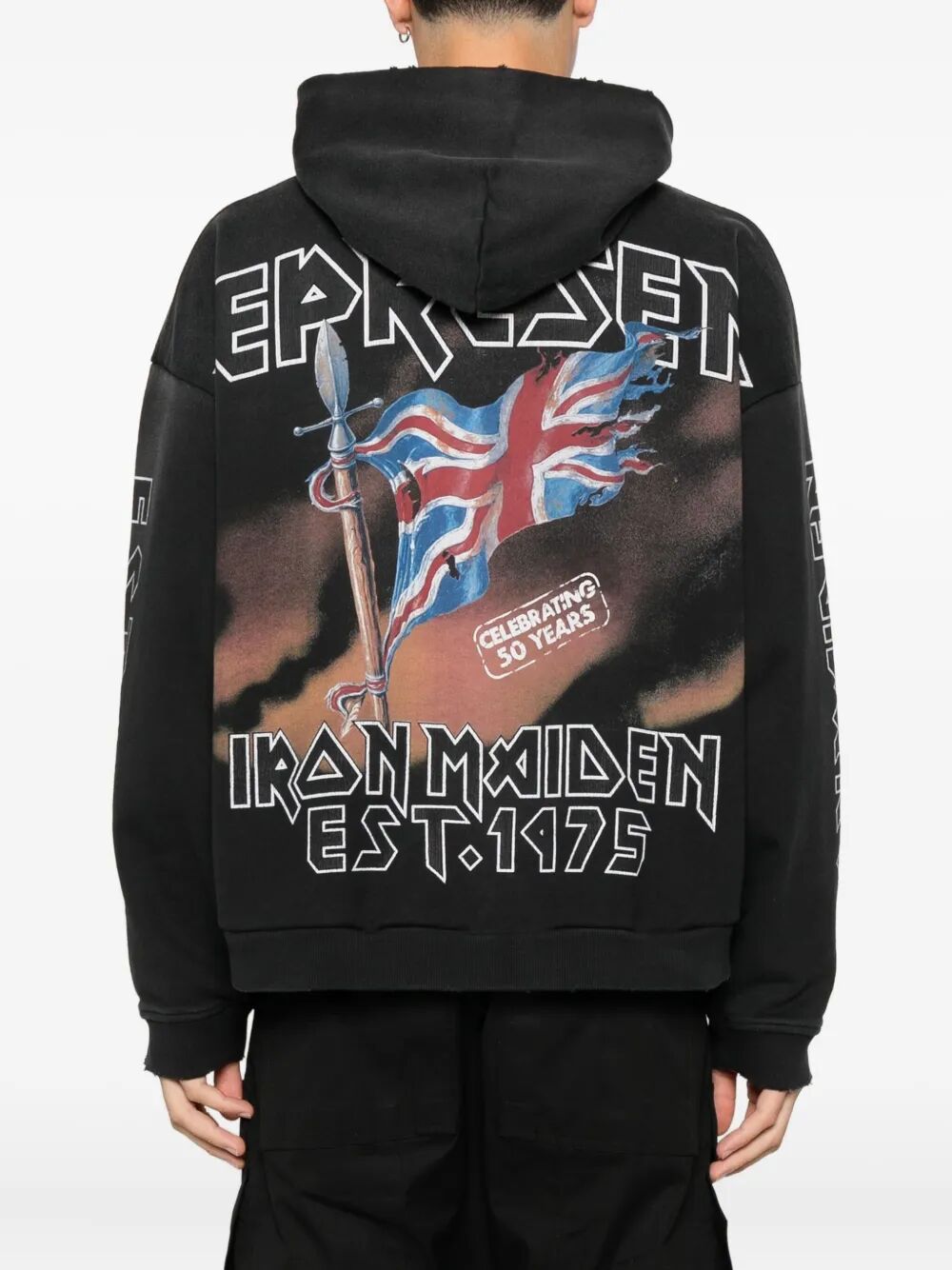 REPRESENT Iron Maiden Steed Distressed Cotton Hoodie - FW25