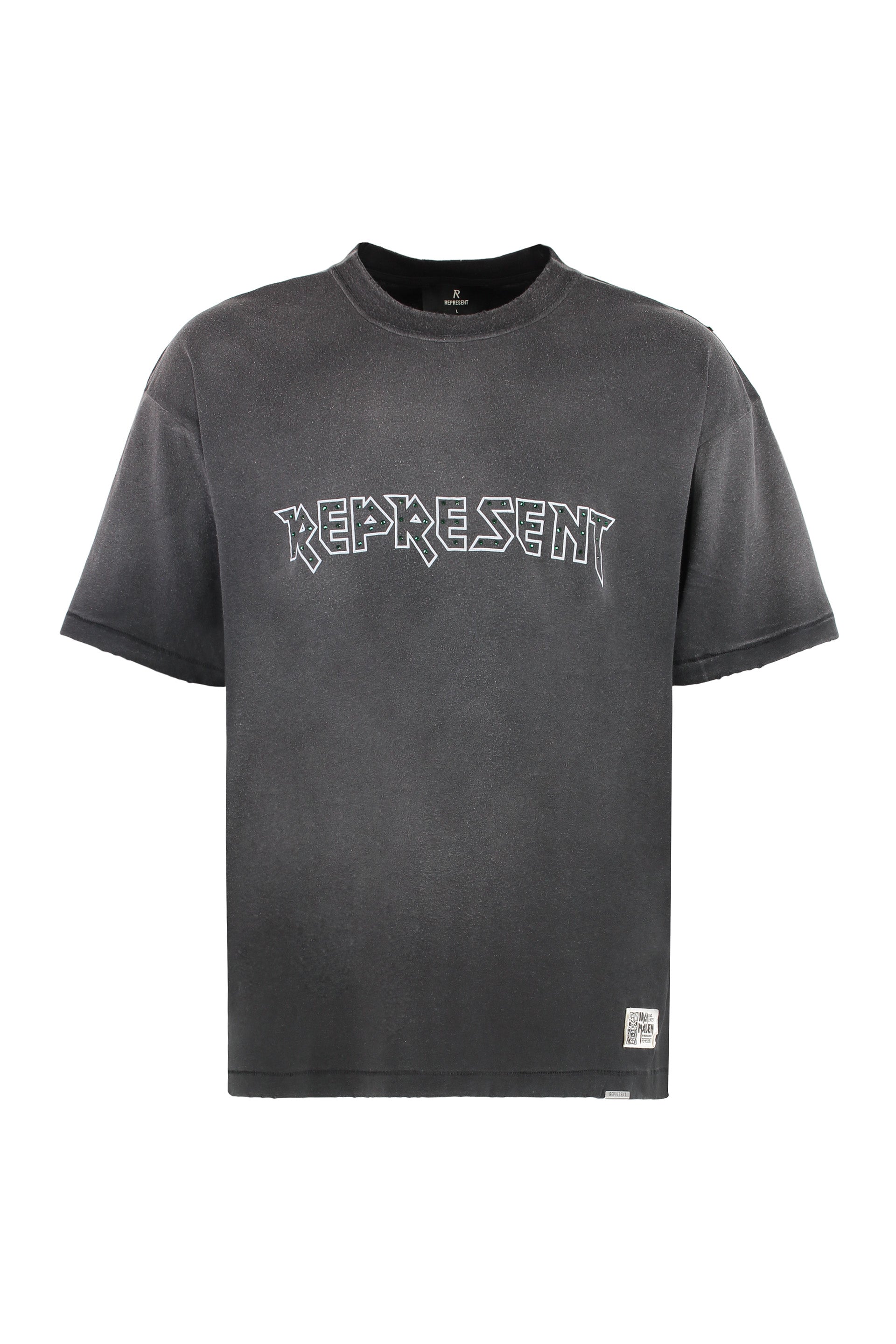 REPRESENT Infinity Distressed Cotton Crew-Neck T-Shirt