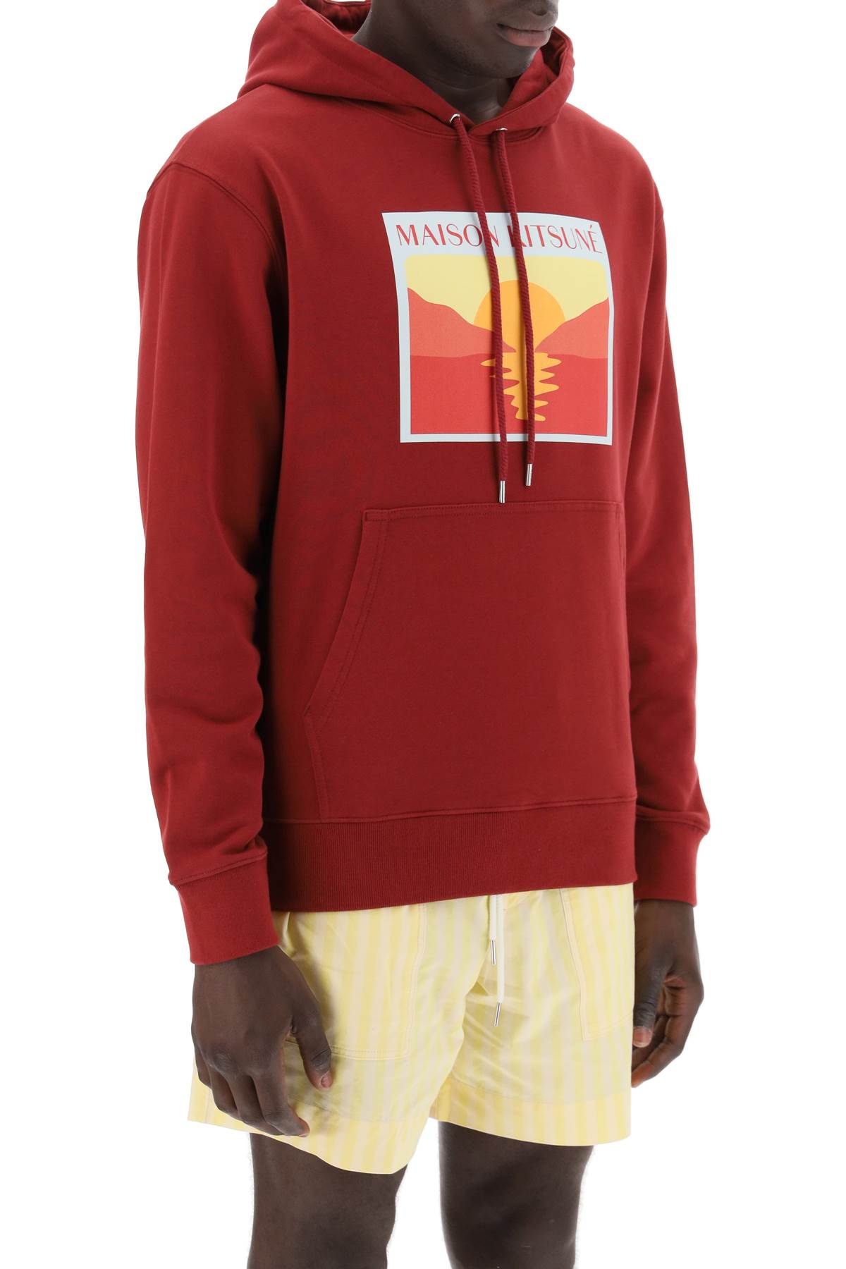 MAISON KITSUNÉ Cotton Hoodie with Ribbed Cuffs - Men's Fashion