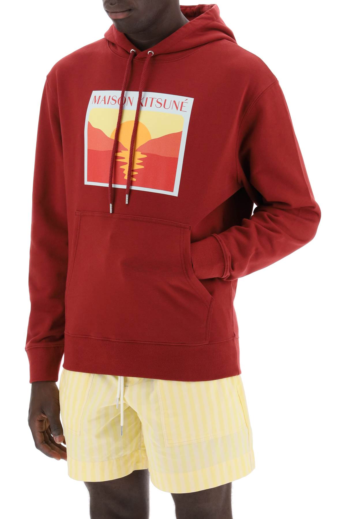 MAISON KITSUNÉ Cotton Hoodie with Ribbed Cuffs - Men's Fashion