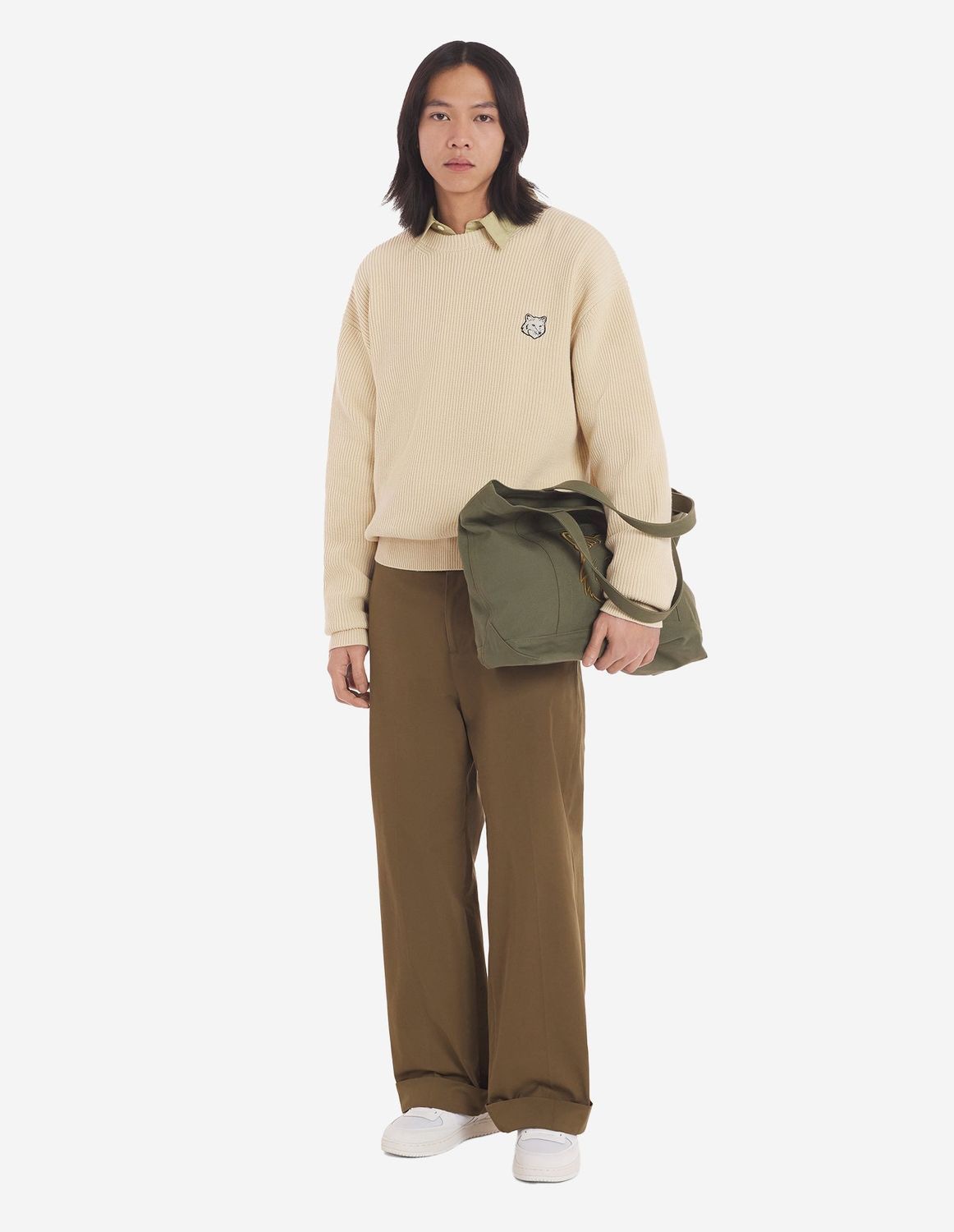 MAISON KITSUNÉ Bold Fox Head Patch Comfort Ribbed Jumper