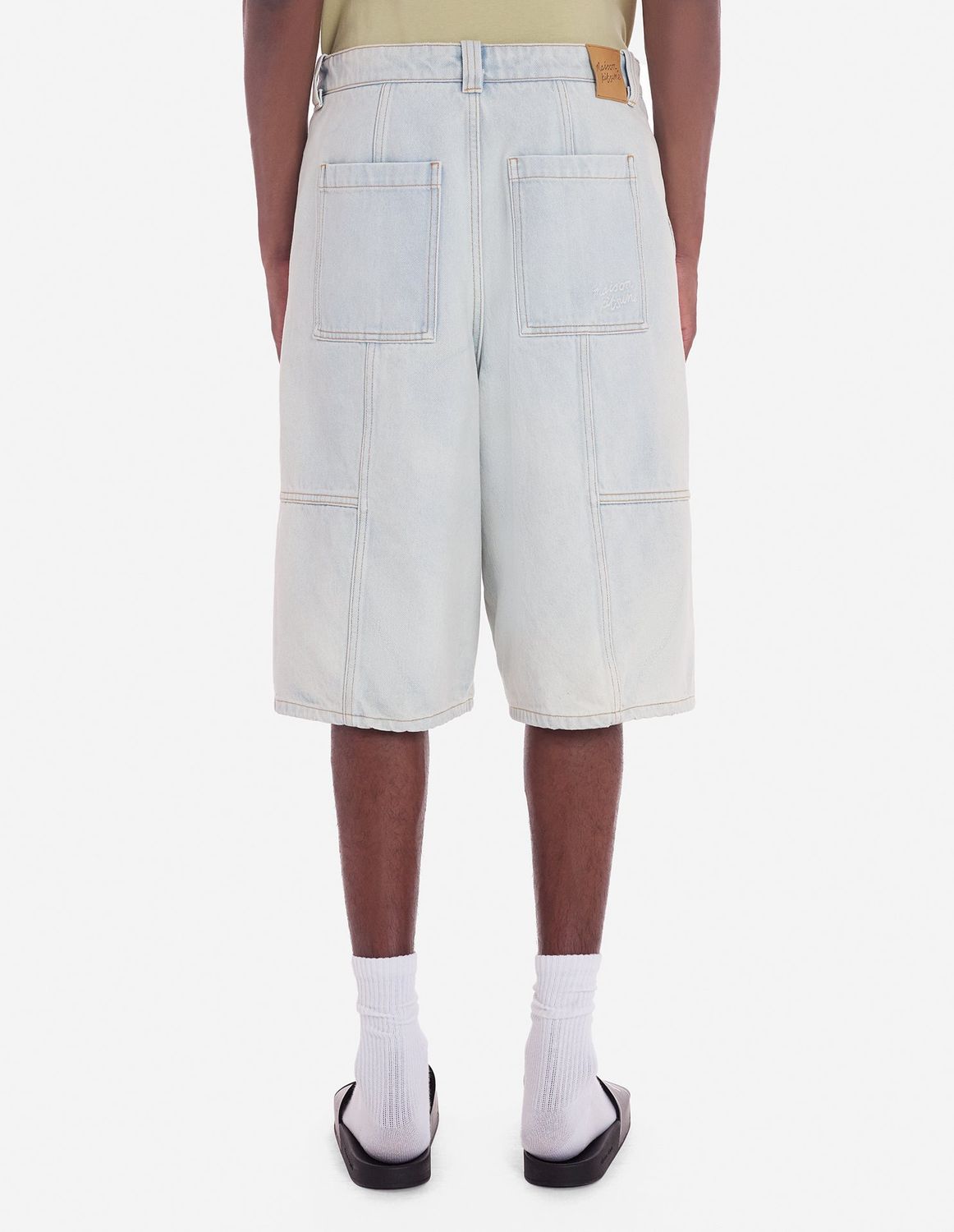 MAISON KITSUNÉ Men's Denim Workwear Bermuda Shorts