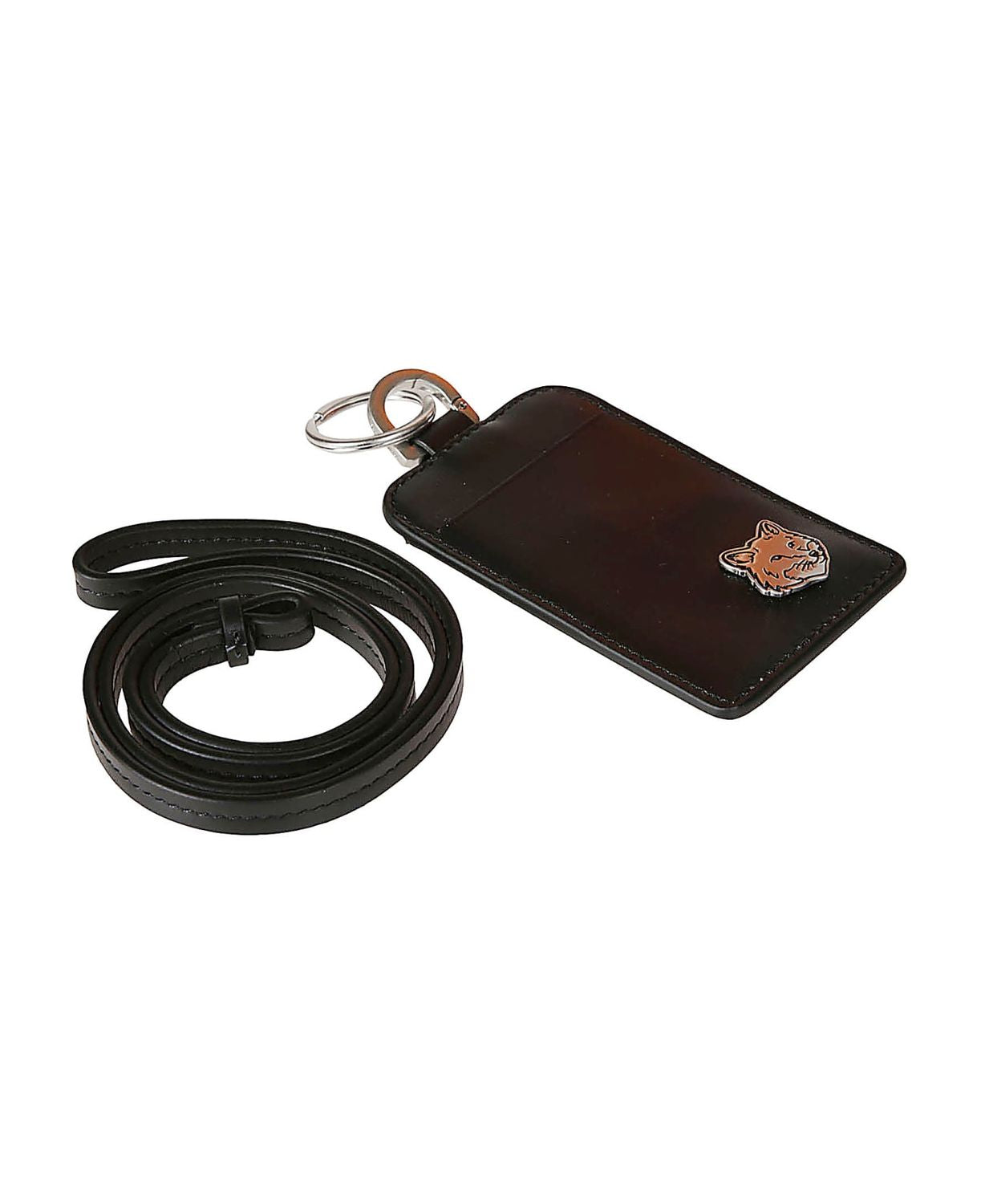 MAISON KITSUNÉ Mini Fox Head Leather Neck Cardholder