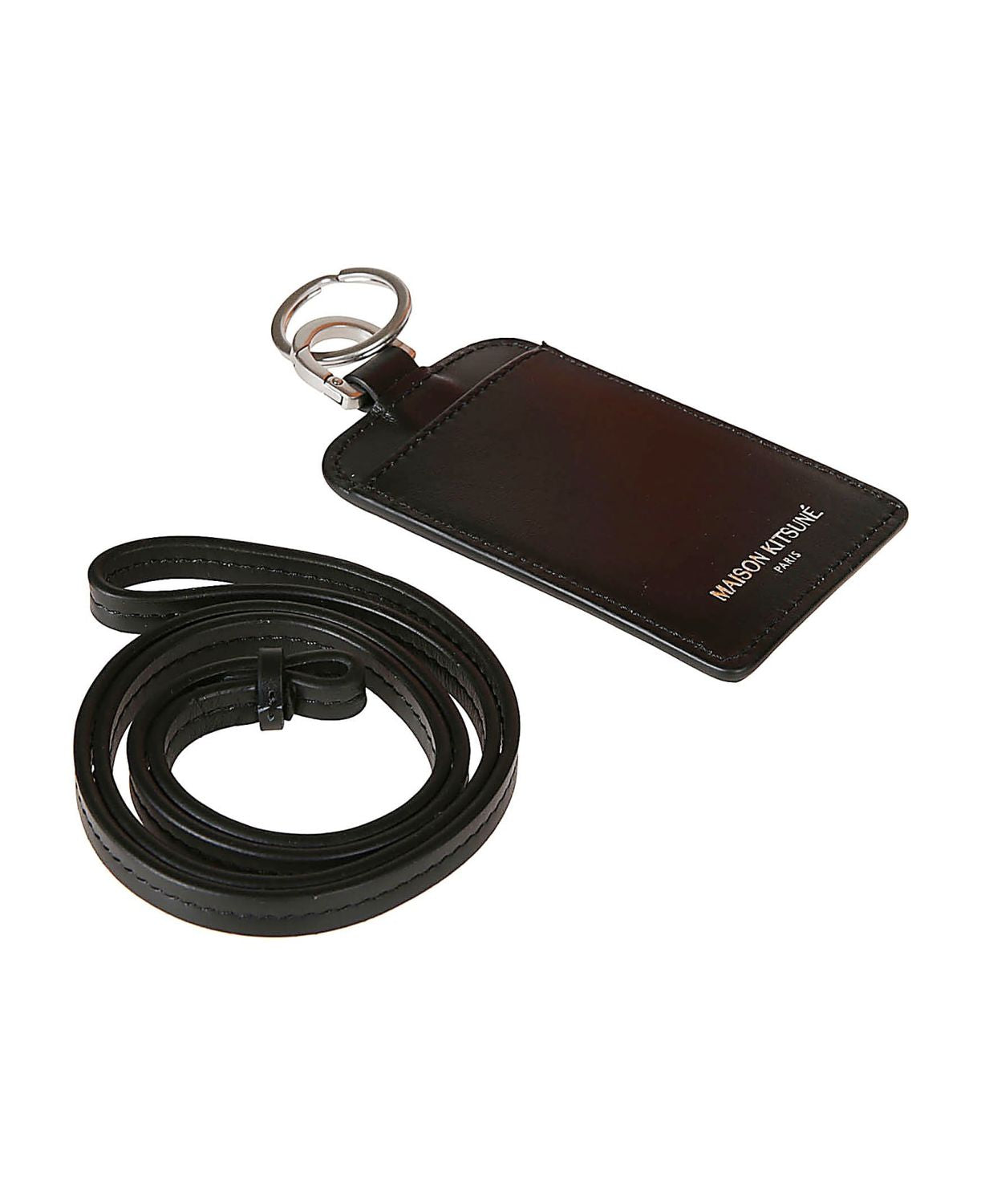 MAISON KITSUNÉ Mini Fox Head Leather Neck Cardholder