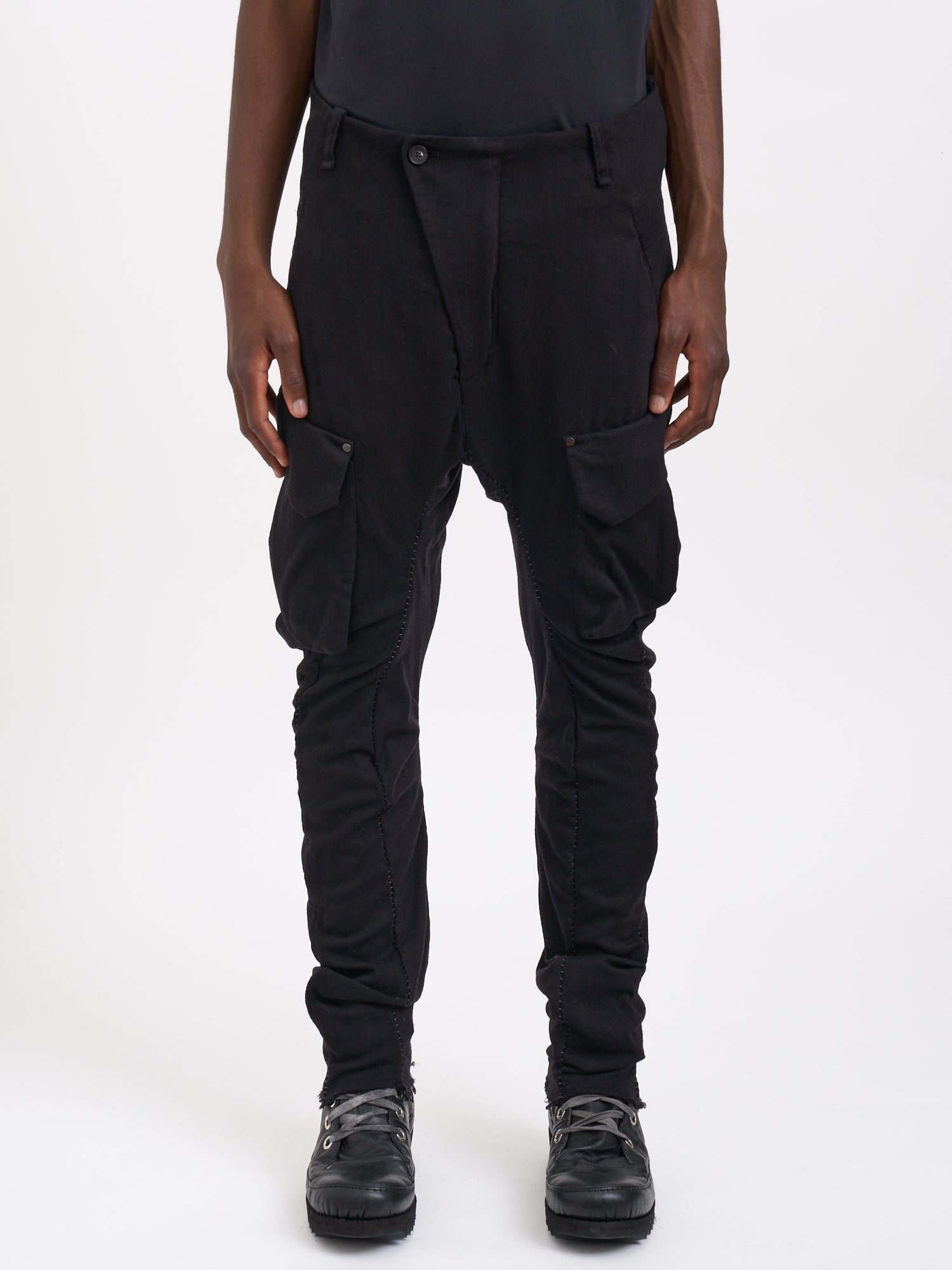 MASNADA Men's Slim Leg Low Crotch Cargo Pants - Size 48