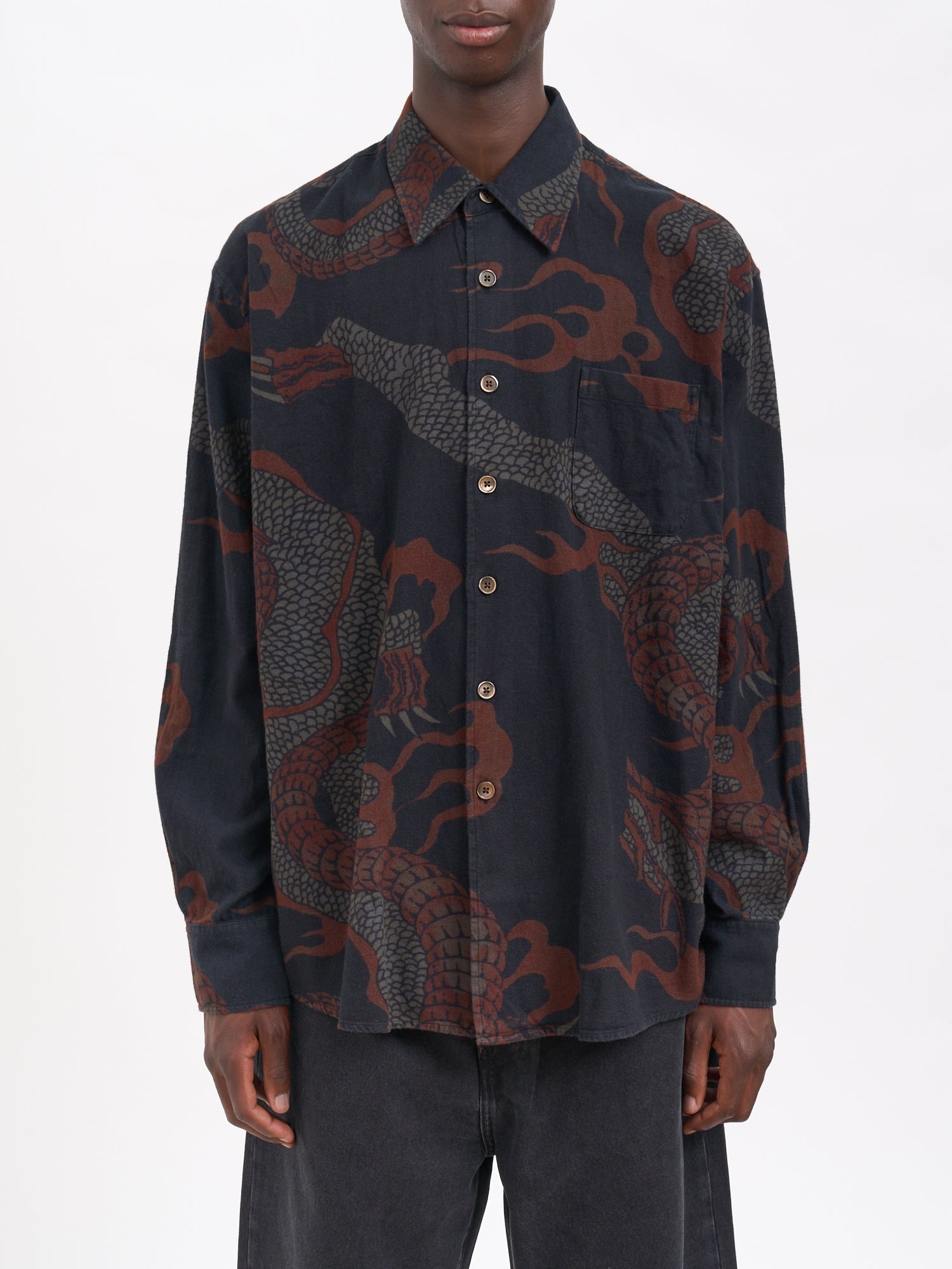OUR LEGACY Abstract Snake Print Shirt - Slightly Oversized Fit