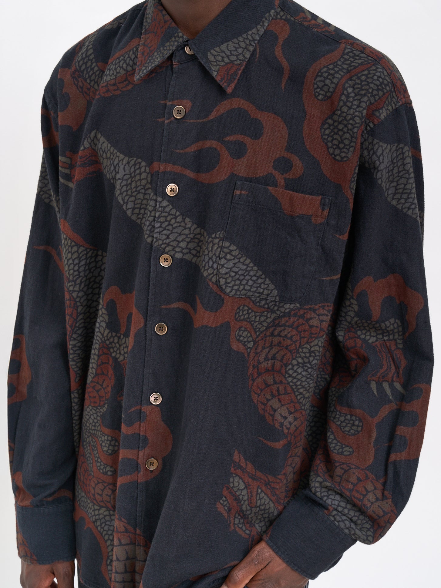 OUR LEGACY Abstract Snake Print Shirt - Slightly Oversized Fit